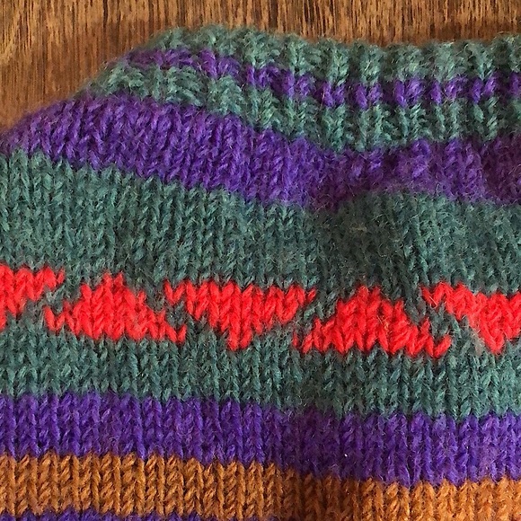 Vintage Handmade in Nepal 100% Wool Cardigan - Picture 14 of 15